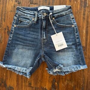 KanCan High-Rise Denim Shorts Frayed Hem NWT Size Small (4/5)